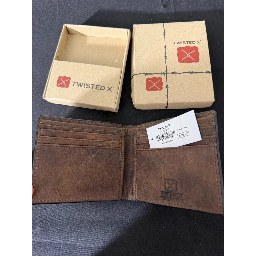 Twisted X Bifold Wallet OS Brown New Serape Southwestern Leather XH-554B